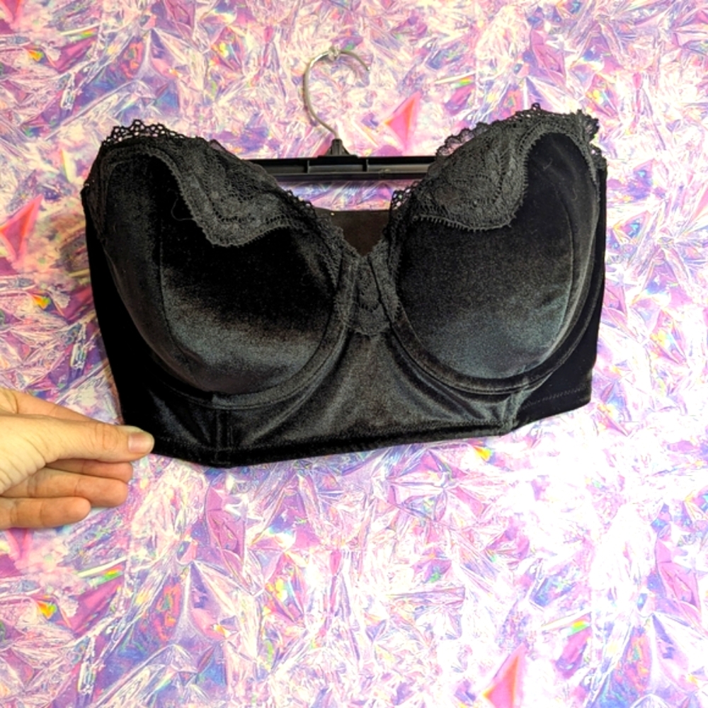 Victoria's Secret Dream Angels Black Bustier Bandeau Intimates Size 36DD (36E)